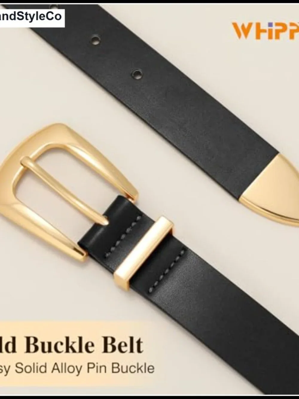 Women's Leather Belt Gold Buckle Western Adjustable Fashion